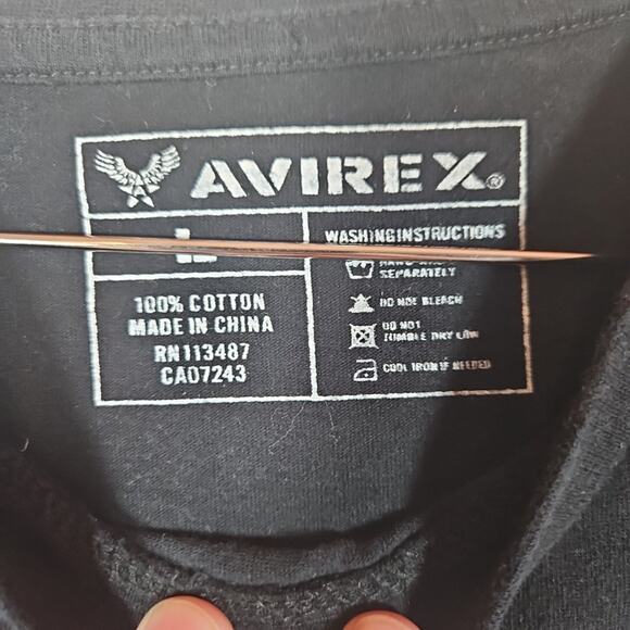 Vintage Y2K Avirex T Shirt Mens Large Phoenix Baroque Rhinestone AOP Embroidered - Picture 4 of 8